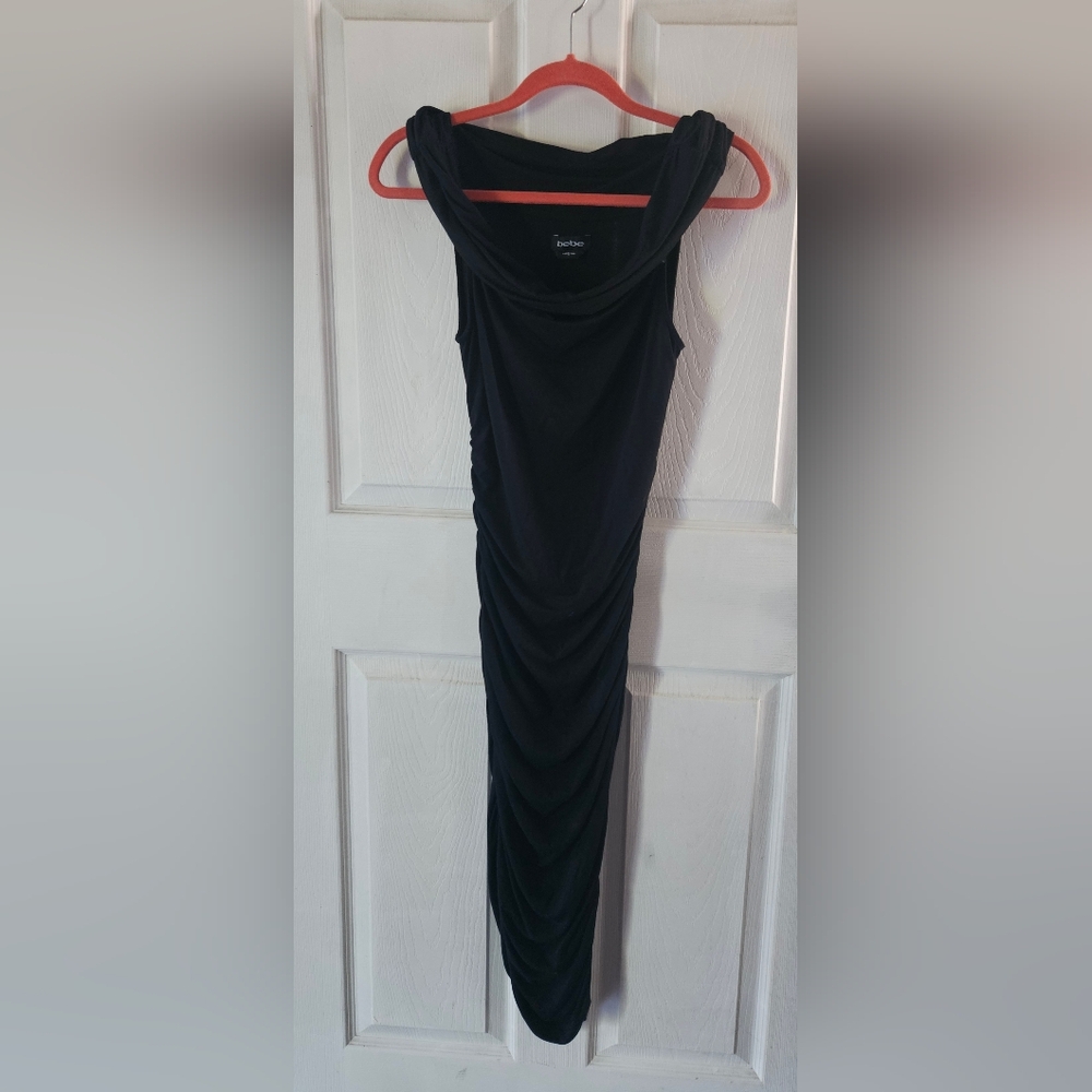 Bebe.   Off Shoulder Black Dress